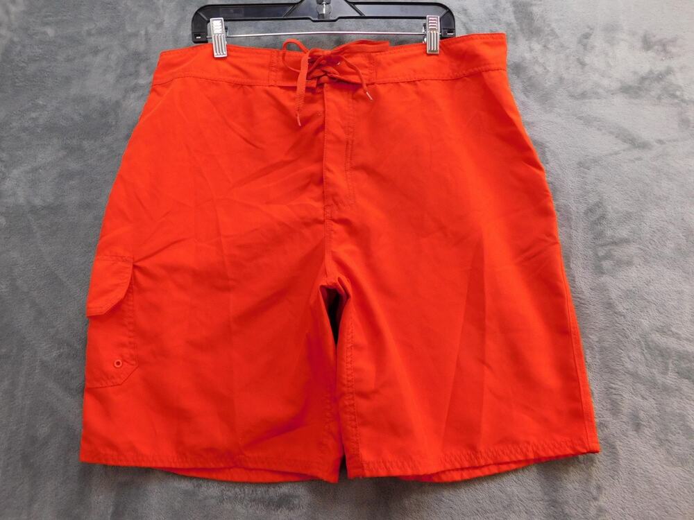 Sunshine Zone Swim Trunks Shorts Mens 38 Orange Boardshorts Pocket Drawstring